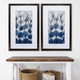 Set Of Two Blue Leaves Brown Framed Wall Art