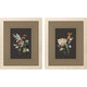 Set Of Two Elegant Wildflowers Distressed Gold Framed Wall Art