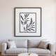 Set Of Two Leaf Imprint Black Framed Wall Art
