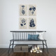 Set Of Four Pressed Flower I Distressed White Framed Wall Art