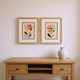 Set Of Two Colorful Flowers Brown Framed Wall Art