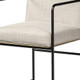 29" Beige and Black Fabric and Metal Counter Height Bar Chair