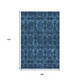 9' X 12' Navy Blue And Gray Floral Medallion Washable Area Rug With UV Protection