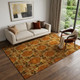 5' X 8' Rust Copper And Gold Floral Medallion Washable Area Rug With UV Protection