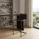 30" Black and Gray Leather and Iron Bar Height Bar Chair