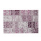 3' X 5' Burgundy And Ivory Patchwork Distressed Washable Area Rug With UV Protection