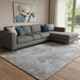 9' X 12' Brown And Ivory Abstract Washable Area Rug With UV Protection