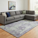 8' X 10' Purple And Ivory Abstract Washable Area Rug With UV Protection