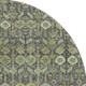 8' Green Gray And Ivory Tribal Washable Round Rug With UV Protection