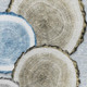3' X 5' Blue Brown And Ivory Faux Bois Washable Area Rug With UV Protection