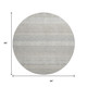8' Ivory And Beige Striped Washable Round Rug With UV Protection