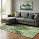 8' X 10' Green And Gray Abstract Washable Area Rug With UV Protection