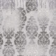 5' X 7' Gray And Ivory Damask Area Rug