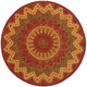 4' Round Orange Decorative Area Rug