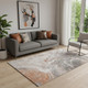 5' X 8' Terra Cotta Ivory And Gray Abstract Washable Area Rug With UV Protection