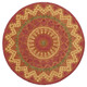 6' Round Orange Decorative Area Rug