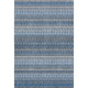 10' X 14' Blue And Ivory Striped Washable Area Rug With UV Protection