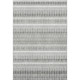 8' X 10' Ivory And Gray Striped Washable Area Rug With UV Protection