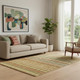 5' X 8' Coral Green And Blue Striped Washable Area Rug With UV Protection