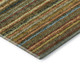 9' X 12' Coral Green And Blue Striped Washable Area Rug With UV Protection