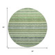 8' Green And Blue Striped Washable Round Rug With UV Protection