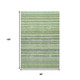 8' X 10' Green And Blue Striped Washable Area Rug With UV Protection