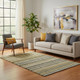 5' X 8' Gold Ivory And Gray Striped Washable Area Rug With UV Protection