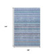 9' X 12' Sky Blue And Gray Striped Washable Area Rug With UV Protection