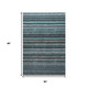 5' X 8' Teal And Gray Striped Washable Area Rug With UV Protection