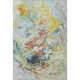 10' X 14' Ivory Yellow And Blue Abstract Washable Area Rug With UV Protection