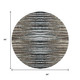 8' Brown Gray And Ivory Striped Washable Round Rug With UV Protection