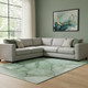 9' X 12' Green And Ivory Abstract Washable Area Rug With UV Protection