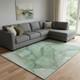 10' X 14' Green And Ivory Abstract Washable Area Rug With UV Protection