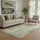 5' X 8' Taupe And Beige Abstract Washable Area Rug With UV Protection