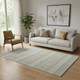 5' X 8' Silver Beige And Ivory Floral Medallion Washable Area Rug With UV Protection