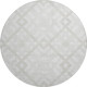 8' Ivory And Beige Geometric Washable Round Rug With UV Protection