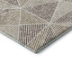 8' Brown And Beige Geometric Washable Round Rug With UV Protection