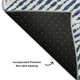 5' X 8' Navy Blue And Ivory Geometric Washable Area Rug With UV Protection