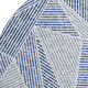 8' Navy Blue And Ivory Geometric Washable Round Rug With UV Protection