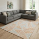 10' X 14' Orange And Gray Geometric Washable Area Rug With UV Protection