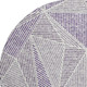 8' Purple And Silver Geometric Washable Round Rug With UV Protection
