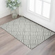 3' X 5' Charcoal And Ivory Geometric Washable Area Rug With UV Protection