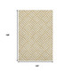 10' X 14' Gold And Ivory Geometric Washable Area Rug With UV Protection
