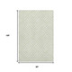 8' X 10' Mint Green And Ivory Geometric Washable Area Rug With UV Protection