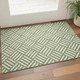 3' X 5' Olive Green And Ivory Geometric Washable Area Rug With UV Protection