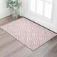 3' X 5' Pink And Ivory Geometric Washable Area Rug With UV Protection