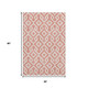 3' X 5' Salmon And Ivory Geometric Washable Area Rug With UV Protection