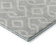 9' X 12' Silver And Ivory Geometric Washable Area Rug With UV Protection