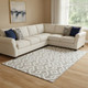 9' X 12' Taupe And Ivory Geometric Washable Area Rug With UV Protection