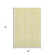 3' X 5' Yellow And Ivory Geometric Washable Area Rug With UV Protection